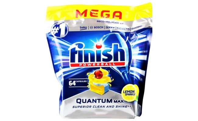 Finish Quantum Max Lemon Dishwasher Tablets - 64 Pack